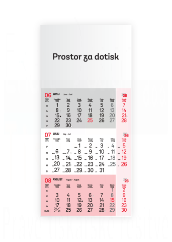 Tridelni poslovni - rdeč